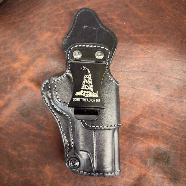 *In Stock* RH Side/LH SOB IWB Kimber KDS 9C Black w/Silver Stitch & DTOM or 2A 1776 Metal Belt Clip