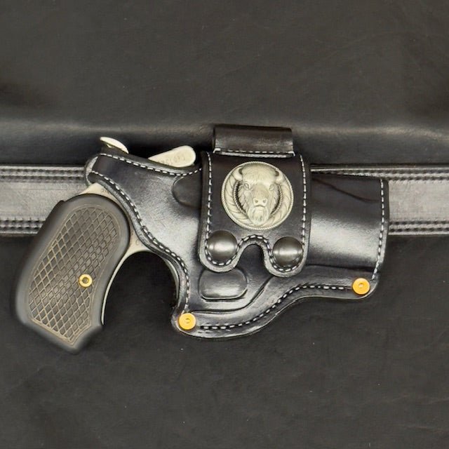 *In Stock* RH Sidewinder Holster Bond Arms Cyclops Black/Silver Buffalo Head Concho