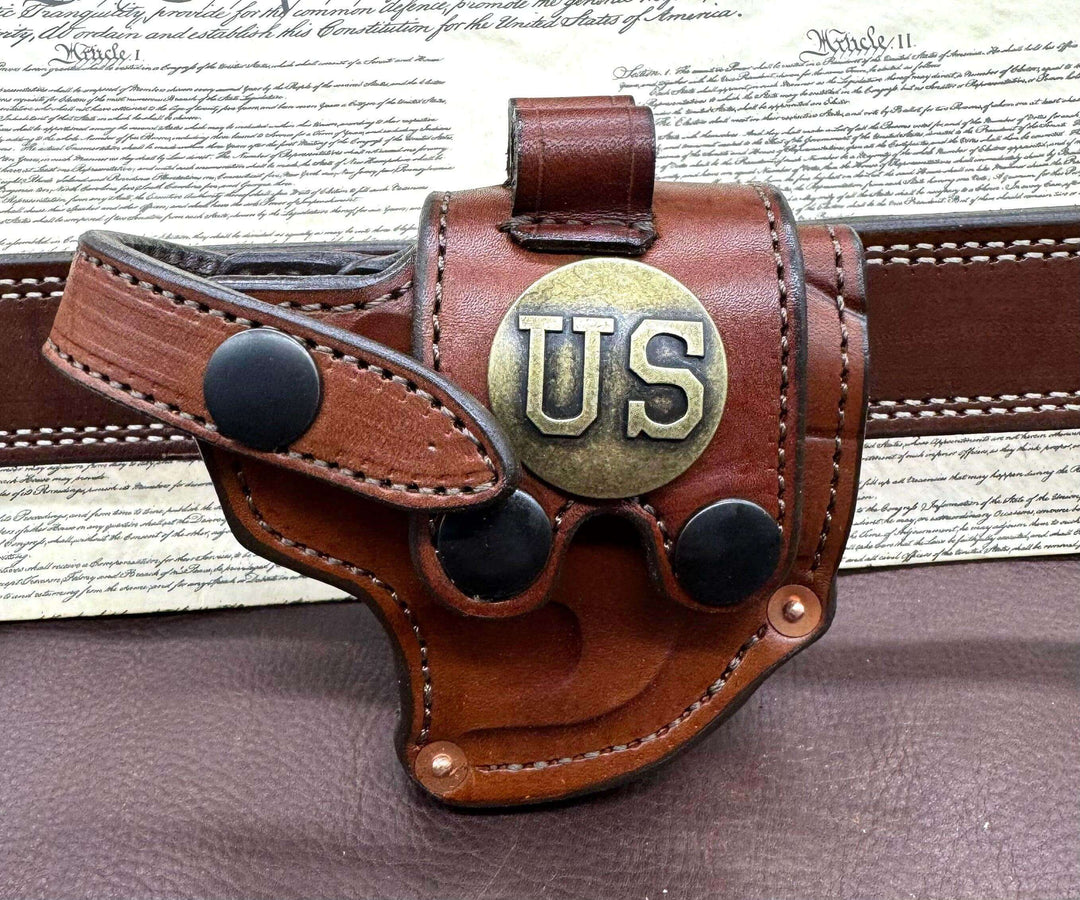 *In Stock* RH Sidewinder Holster for Bond Arms 3", 3.5", 4.25", or 6" .45 .410 U.S. Concho & 2 Ammo Loops-Busted B Leather