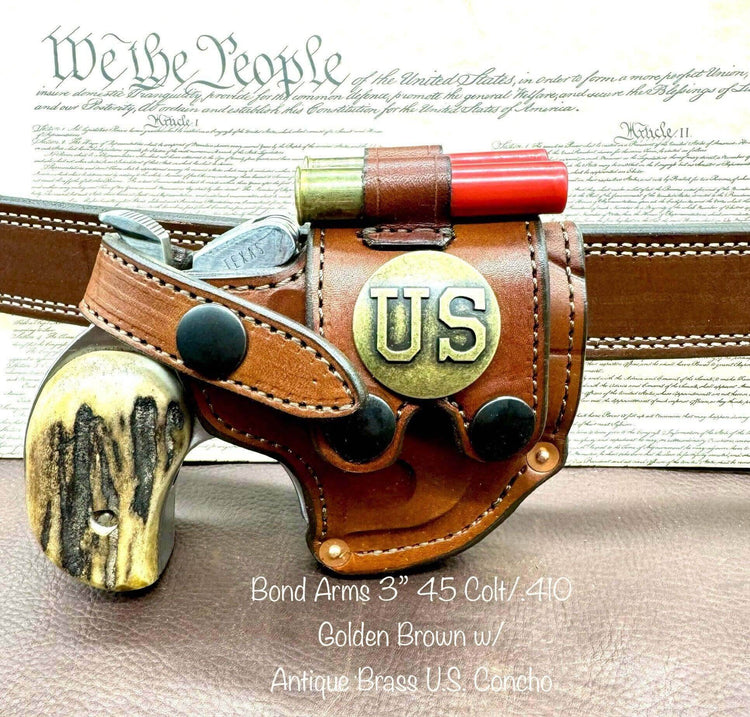 *In Stock* RH Sidewinder Holster for Bond Arms 3", 3.5", 4.25", or 6" .45 .410 U.S. Concho & 2 Ammo Loops