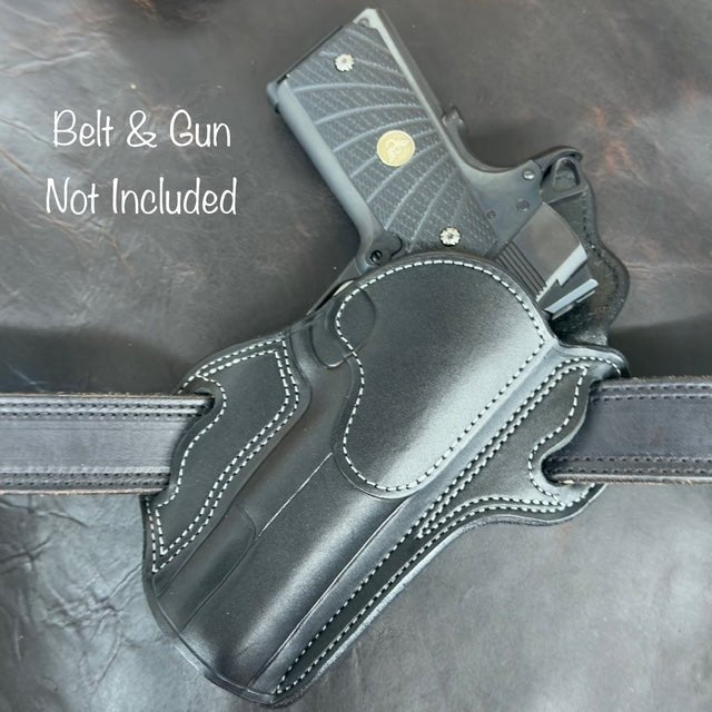 *In Stock* RH Texas Bodyguard 1911 5" Unlined Holster in Chestnut or Black Black w Silver Stitch