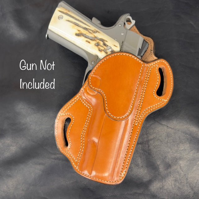 *In Stock* RH Texas Bodyguard 1911 5" Unlined Holster in Chestnut or Black Chestnut w Natural Stitch