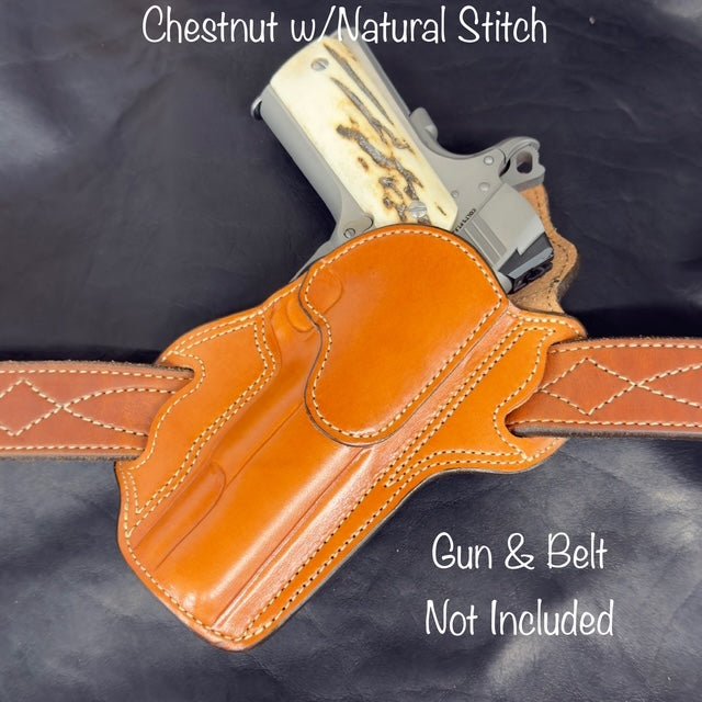 *Ammo Depot* ITEM #: 209 RH Texas Bodyguard 1911 5" Unlined Holster Chestnut w/Natural Stitch