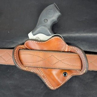 *In Stock* RH Texas Bodyguard S&W J Frame 1.87" to 2" Saddle Oil Finish w/Natural Stitch