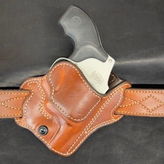 *In Stock* RH Texas Bodyguard S&W J Frame 1.87" to 2" Saddle Oil Finish w/Natural Stitch