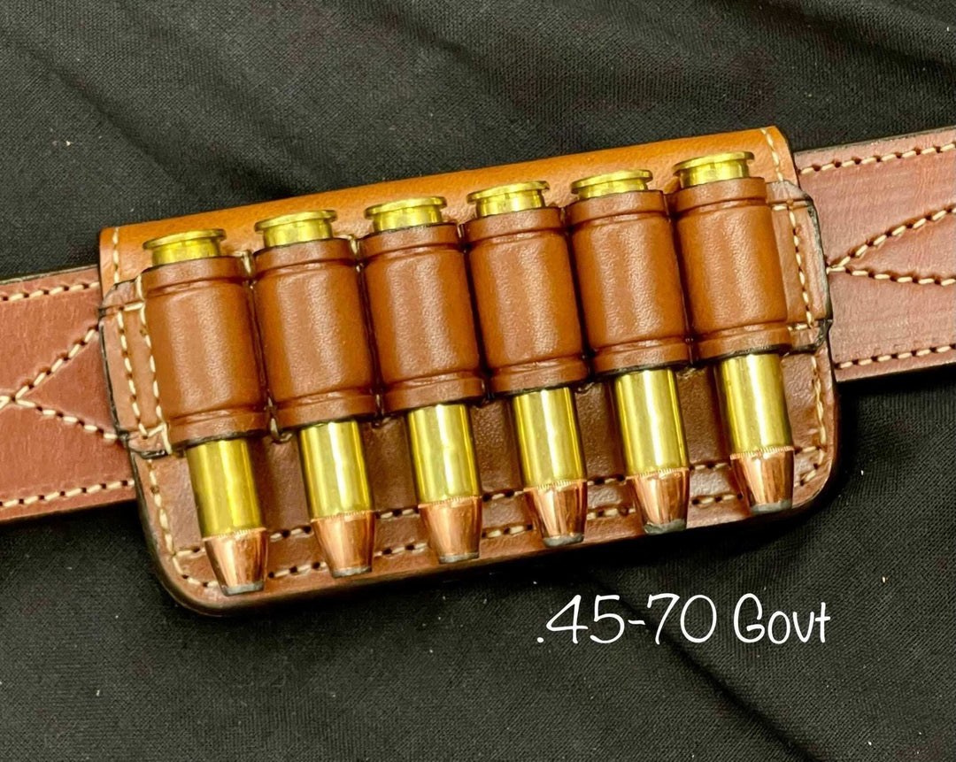 *In Stock* Rifle Ammo Slide .45-70 Saddle Oil Finish w/Natural Stitch