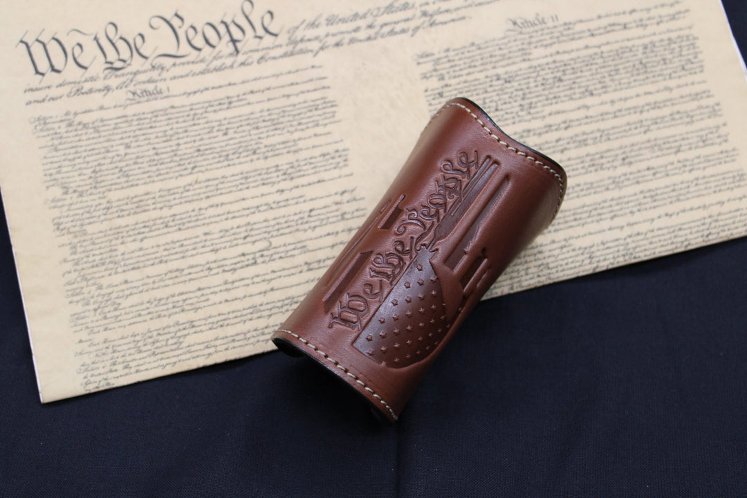 *In Stock* Shockwave Raptor Grip Wrap for Mossberg 500/590 Shotguns Saddle Oil Finish w/We The People Punisher Skull