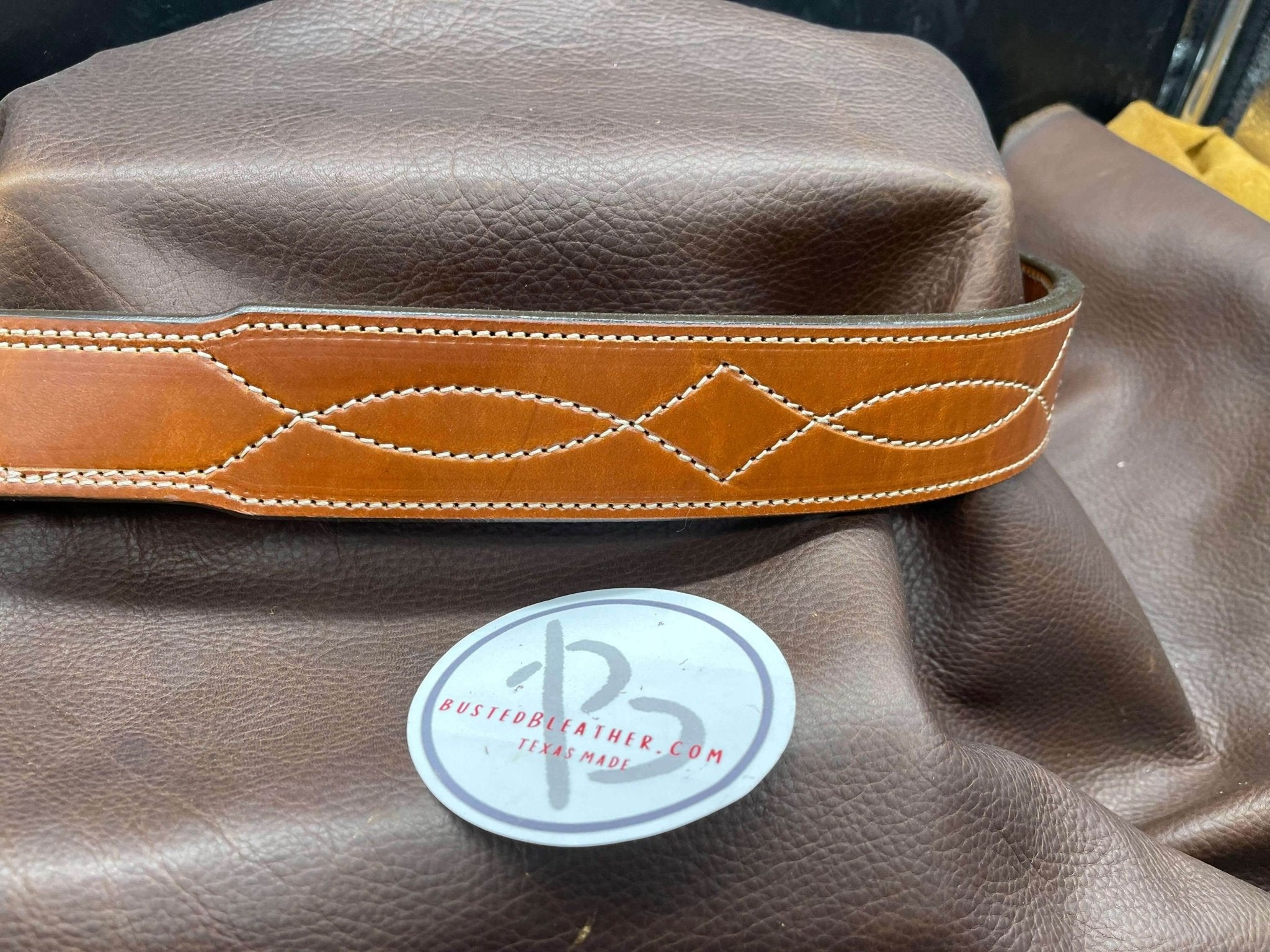 *Made to Order* 1.75" Tapered to 1.5" Carry Belt .25" Thick Fancy Stitch
