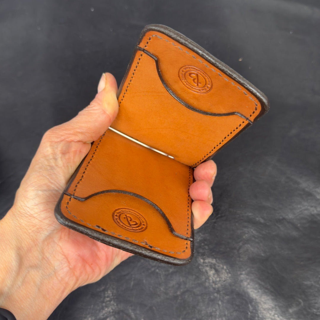 *Made to Order* Front Pocket Money Clip Wallet in Genuine Elephant - Busted B Leather