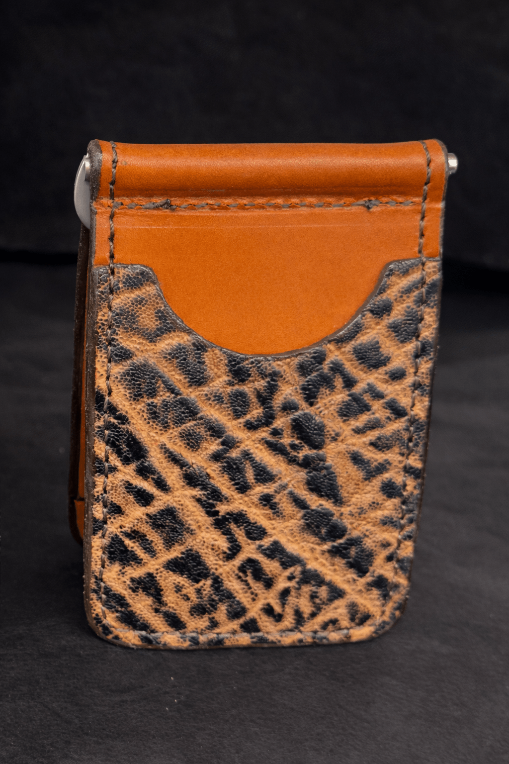 *Made to Order* Front Pocket Money Clip Wallet in Genuine Elephant - Busted B Leather