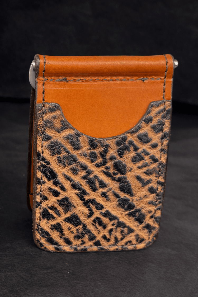 *Made to Order* Front Pocket Money Clip Wallet in Genuine Elephant - Busted B Leather
