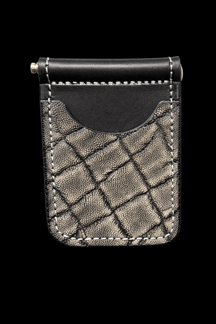 *Made to Order* Front Pocket Money Clip Wallet in Genuine Elephant - Busted B Leather