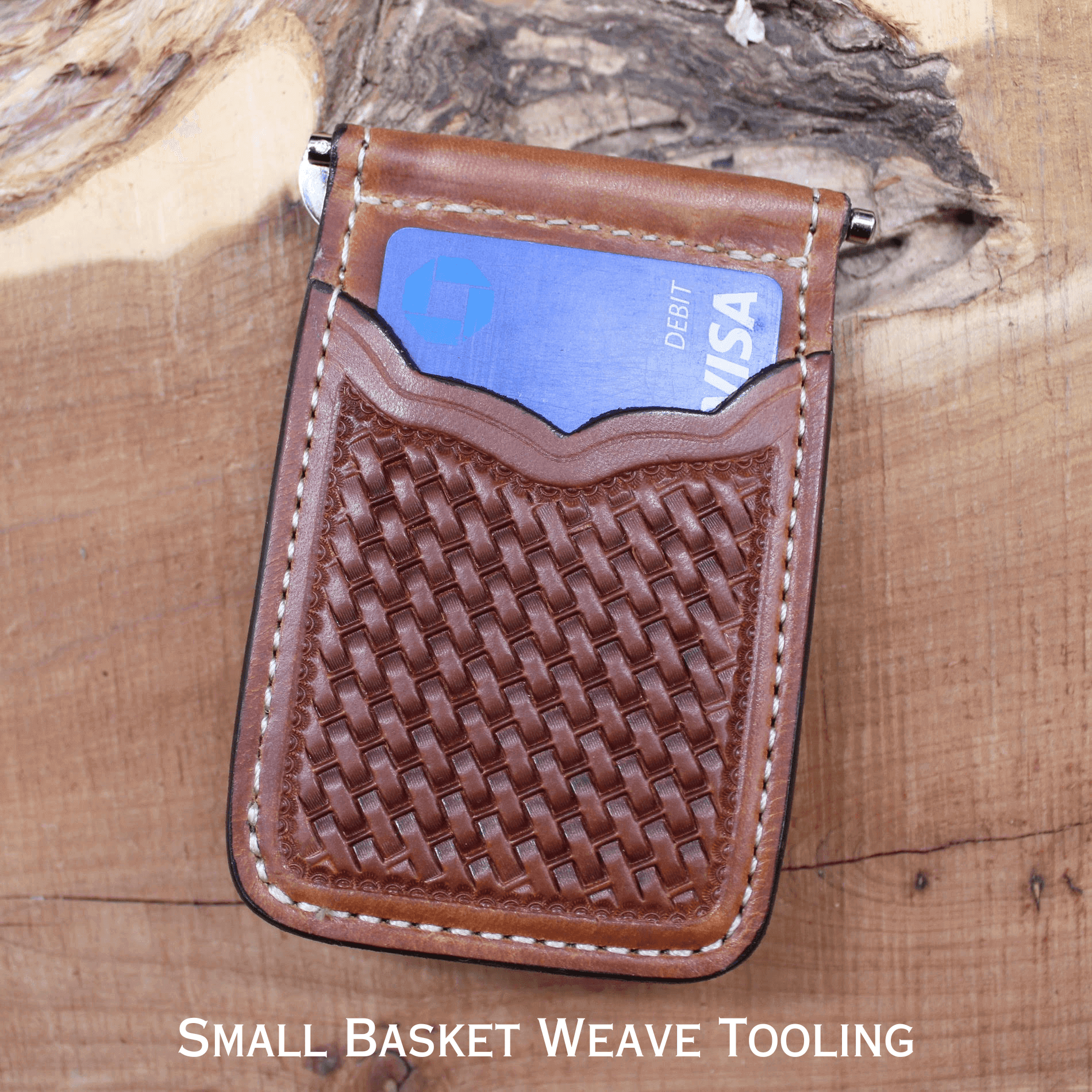 *Made to Order* Front Pocket Money Clip Wallet Saddle Oil Finish-Busted B Leather