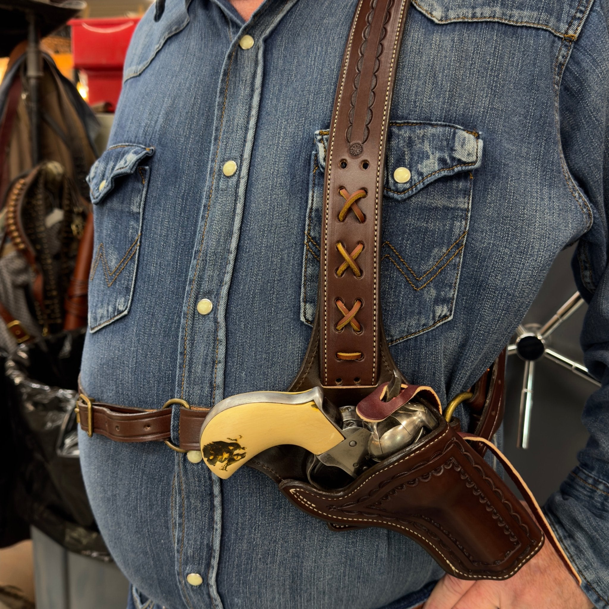 *Made to Order* "Huckleberry" Shoulder Rig - Busted B Leather