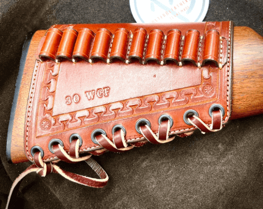 *Made to Order* Tooled Leather Butt-Cover w/Ammo Loops Lever-Action Rifles Winchester, Marlin, Henry, Rossi