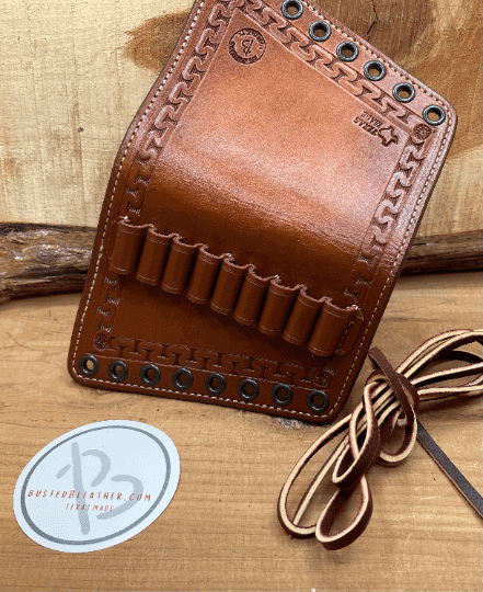 *Made to Order* Leather Tooled Butt-Cover w/Ammo Loops Lever-Action Rifles Winchester, Marlin, Henry, Rossi-Busted B Leather