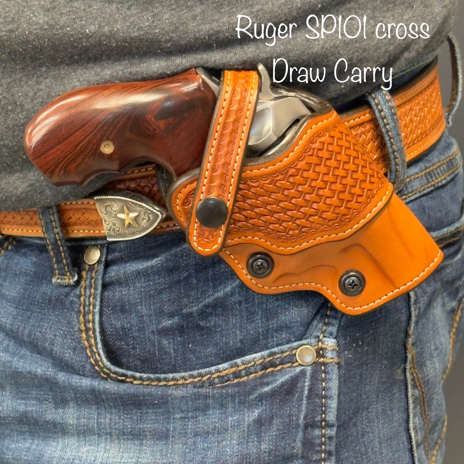 *Made to Order* LH/RH Bounty Hunter Dual Carry Position for Single or Double Action Revolvers - Busted B Leather