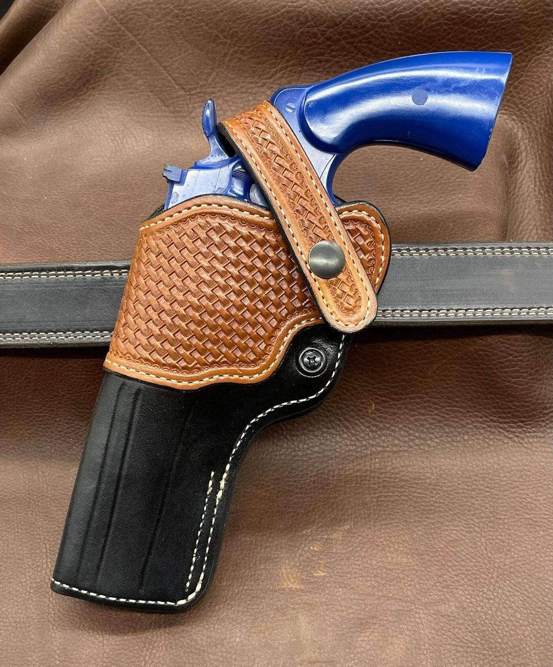 *Made to Order* LH/RH Bounty Hunter Dual Carry Position for Single or Double Action Revolvers-Busted B Leather