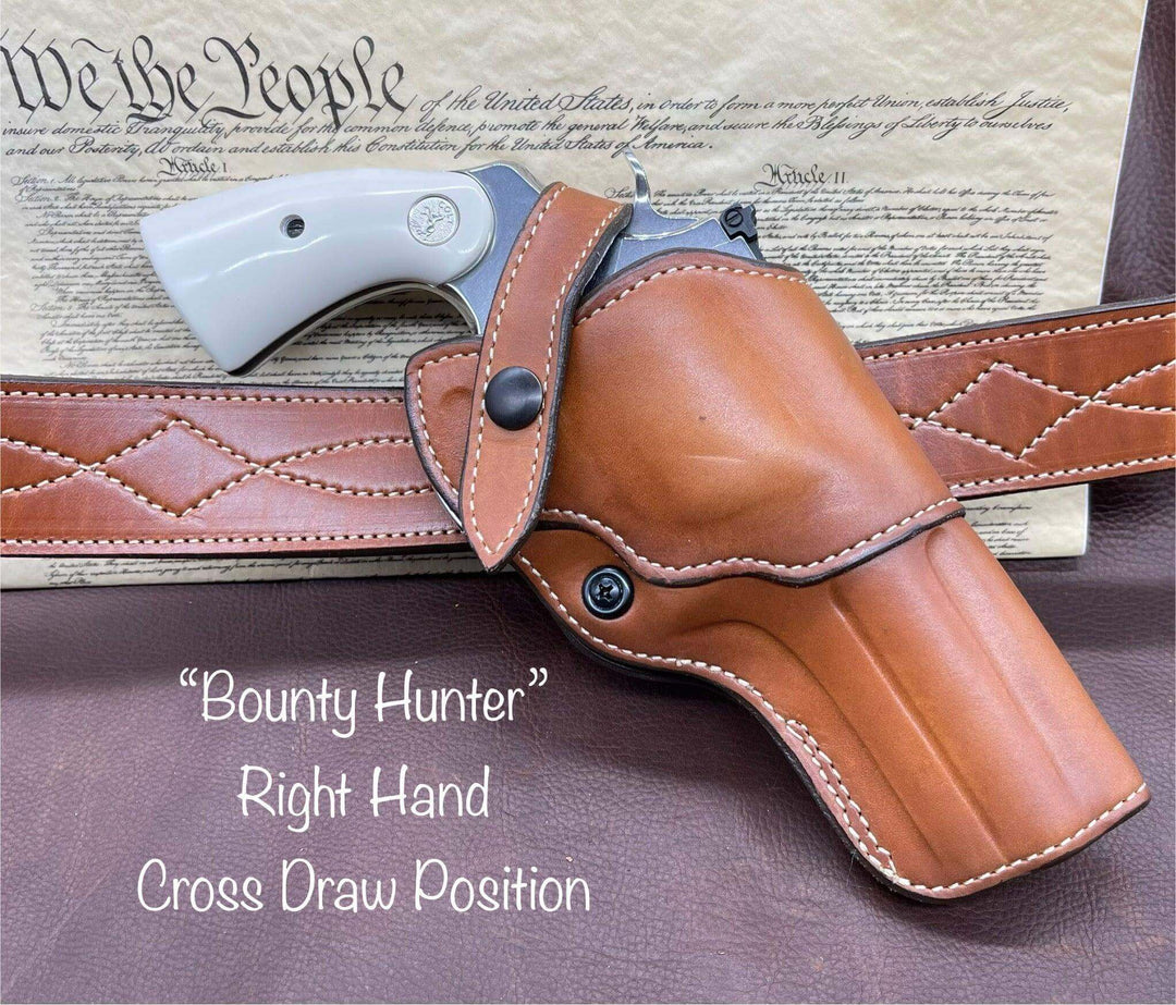 *Made to Order* LH/RH Bounty Hunter Dual Carry Position for Single or Double Action Revolvers-Busted B Leather