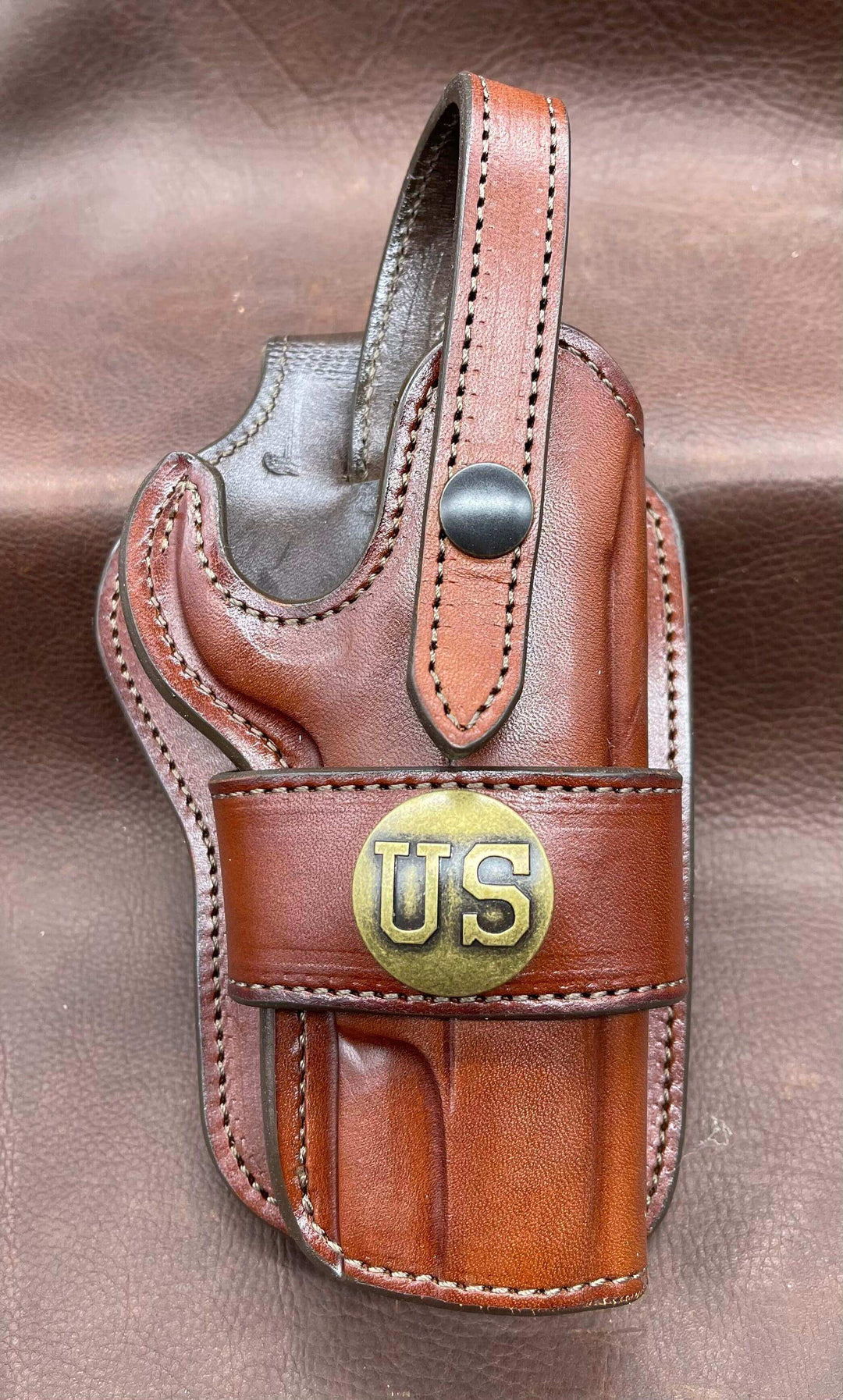 *Made to Order* LH/RH High Noon Western Holster 1911 5" US Concho-Busted B Leather