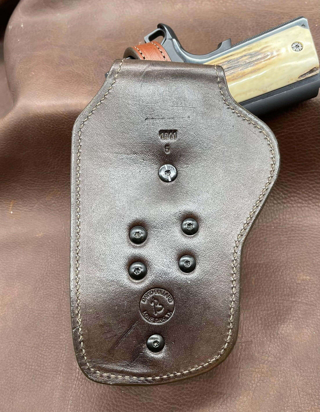 *Made to Order* LH/RH High Noon Western Holster 1911 5" US Concho-Busted B Leather