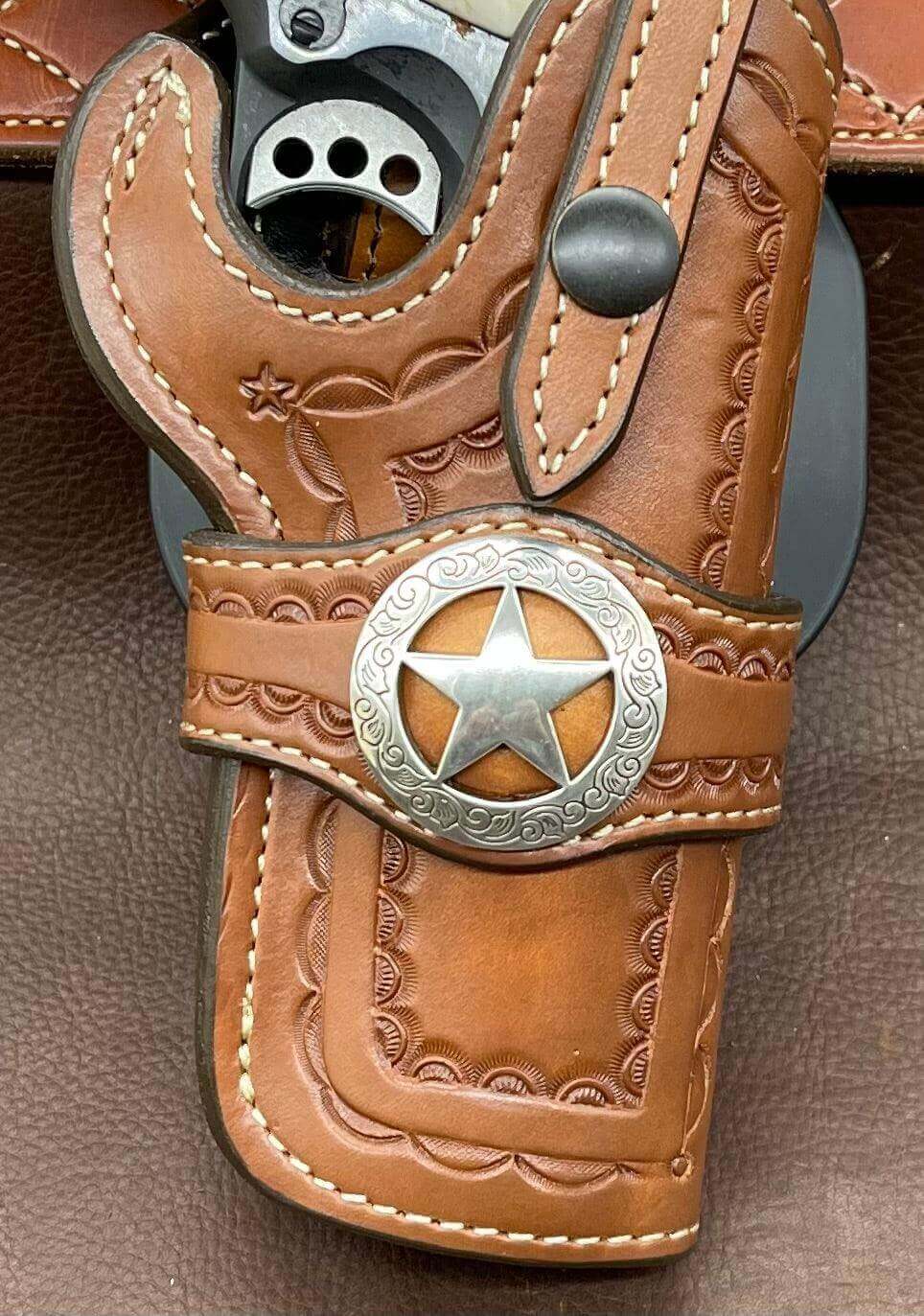 *Made to Order* LH/RH Paddle Rancher Cowboy Holster for 1911 5"-Busted B Leather