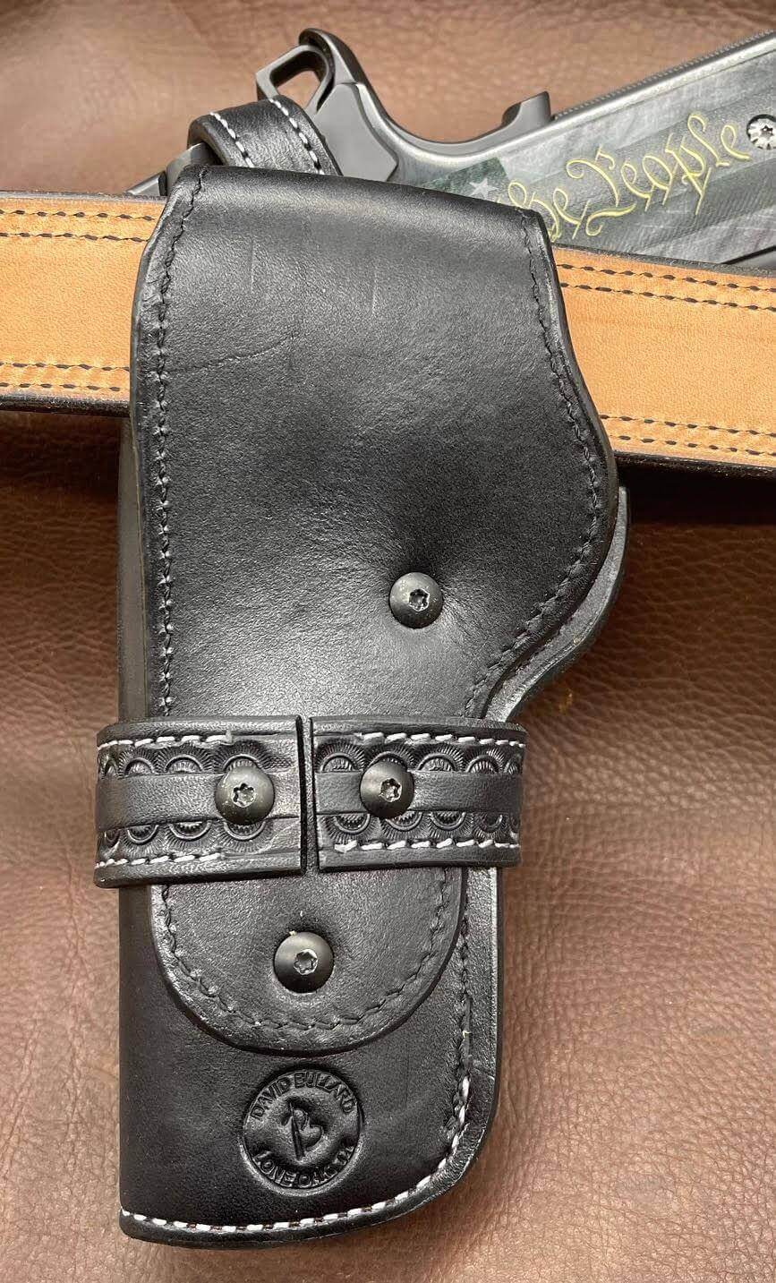 *Made to Order* LH/RH Rancher Cowboy Holster for 1911 Old West Tooled Border and Concho-Busted B Leather