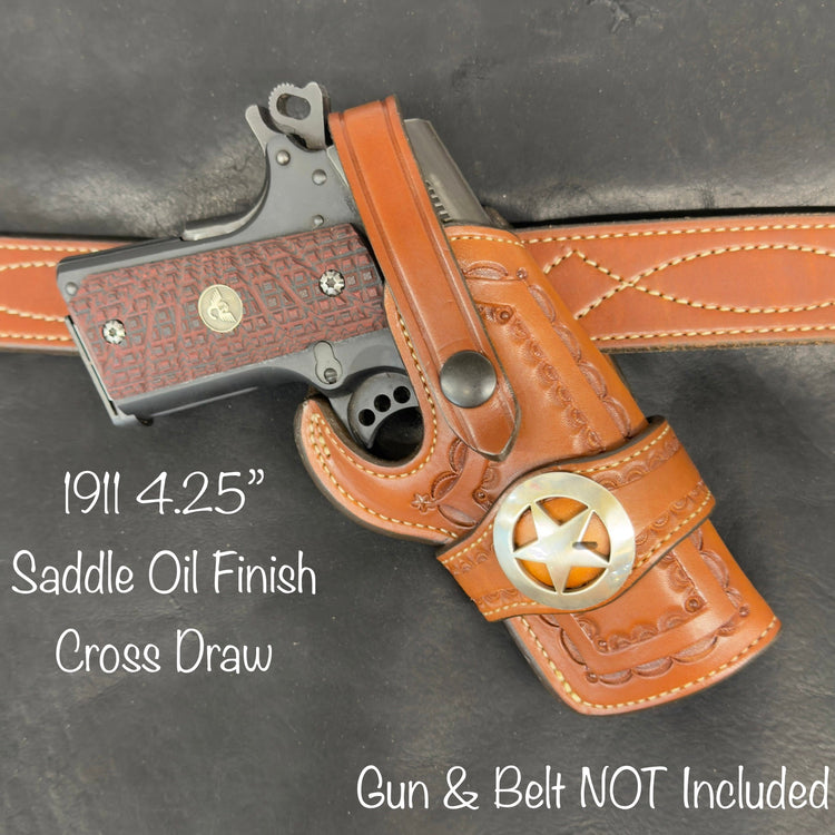 *Made to Order* LH/RH Rancher Cowboy Holster Single or Double Action Revolvers w/Concho - Busted B Leather