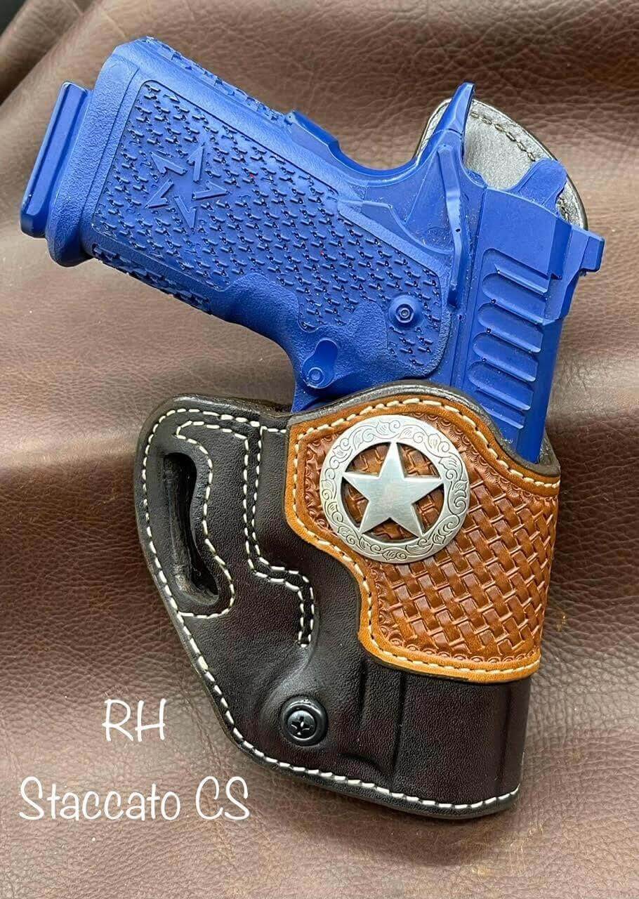 *Made to Order* LH/RH Raptor Holster with Basket Weave Reinforcement/Concho Made for Your Gun