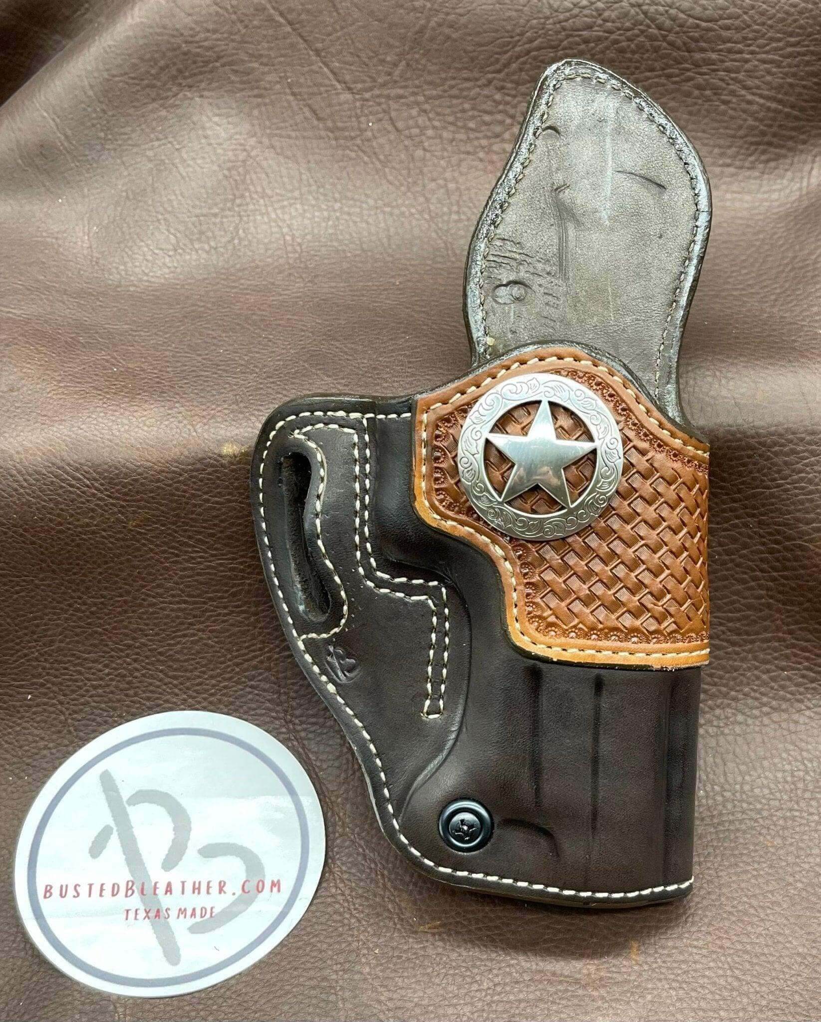 *Made to Order* LH/RH Raptor Holster with Basket Weave Reinforcement/Concho Made for Your Gun