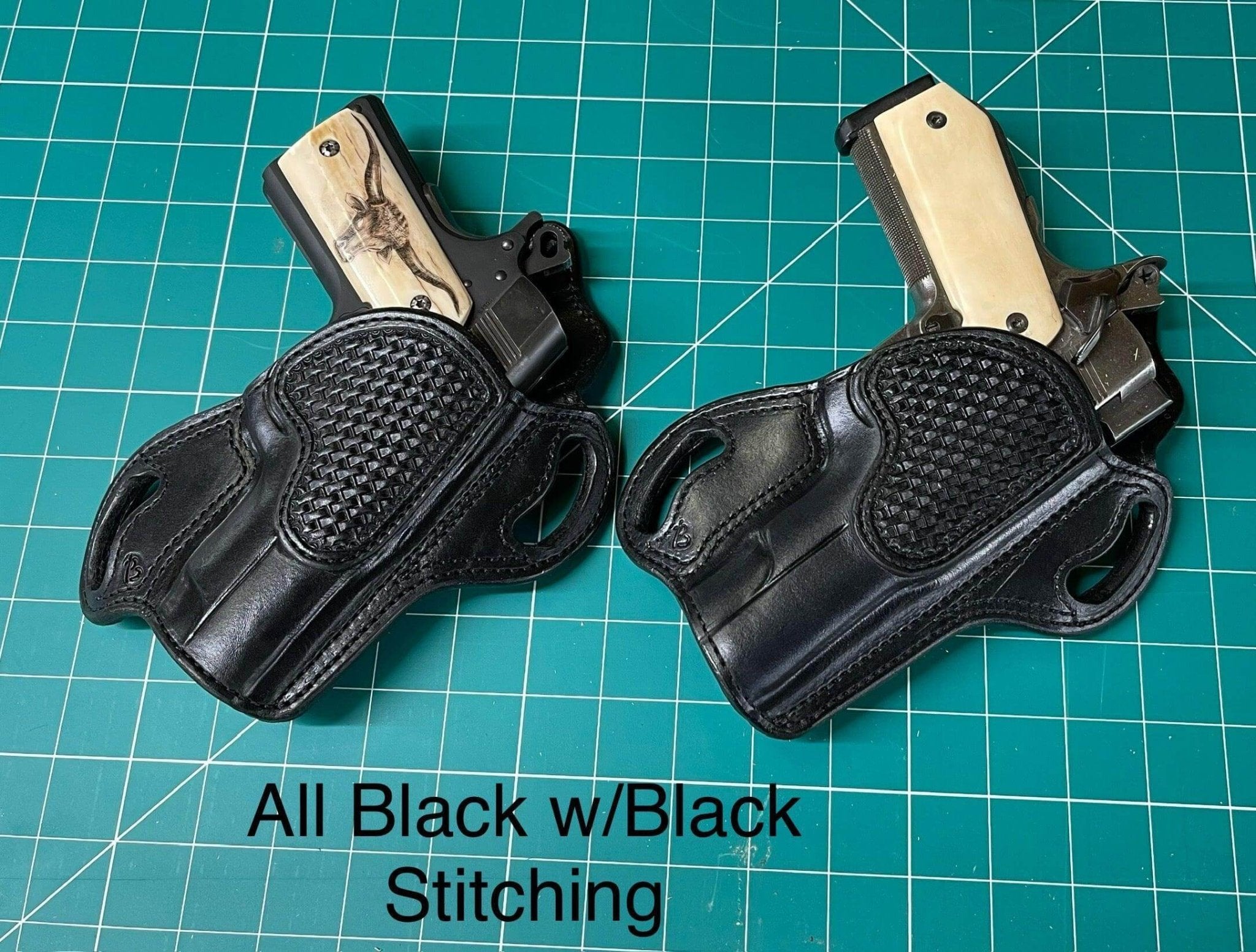 *Made to Order* LH/RH Texas Bodyguard Holster w/Basket-Weave Tooled Trim Made for Your Gun