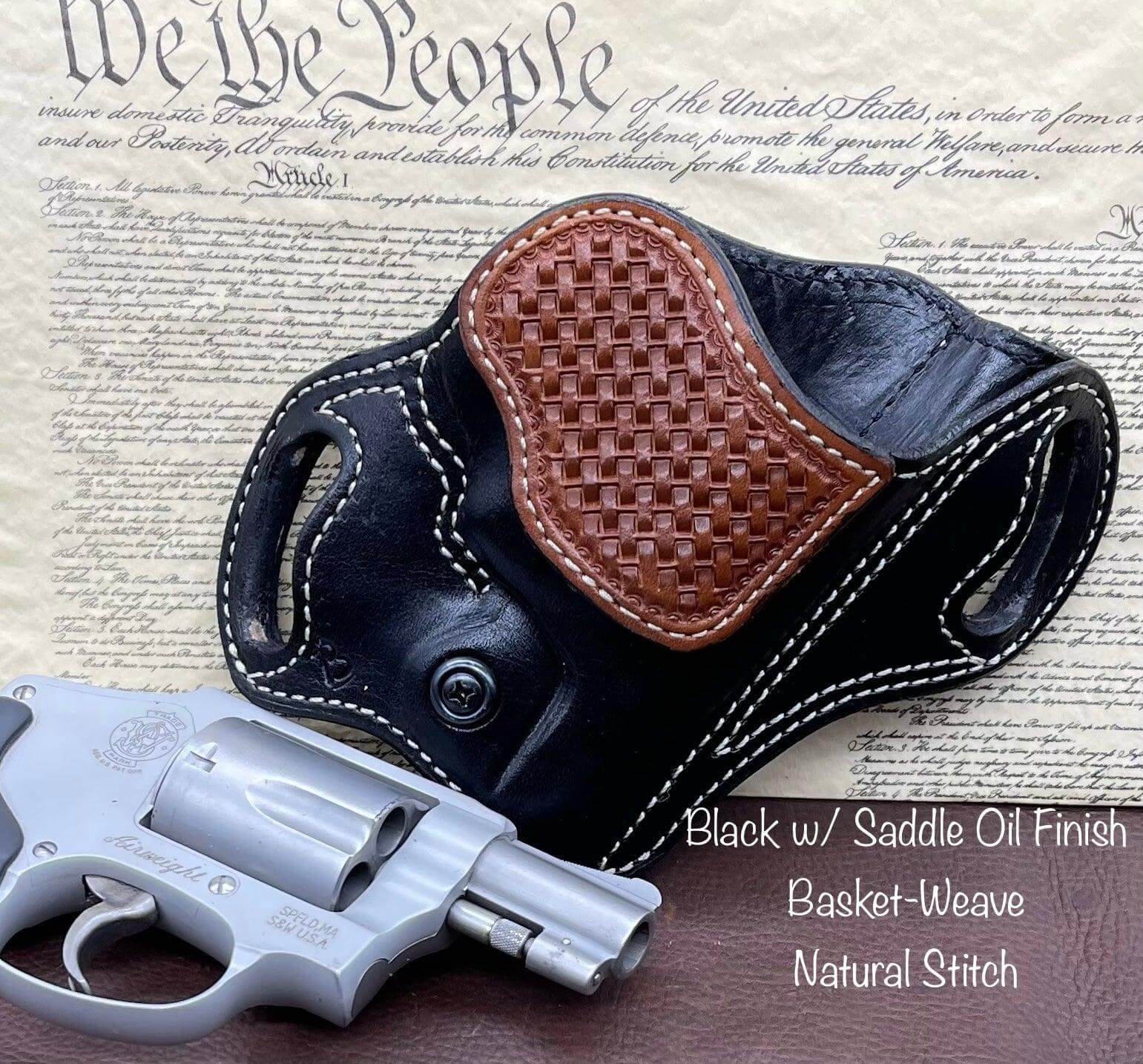 *Made to Order* LH/RH Texas Bodyguard Holster w/Basket-Weave Tooled Trim Made for Your Gun