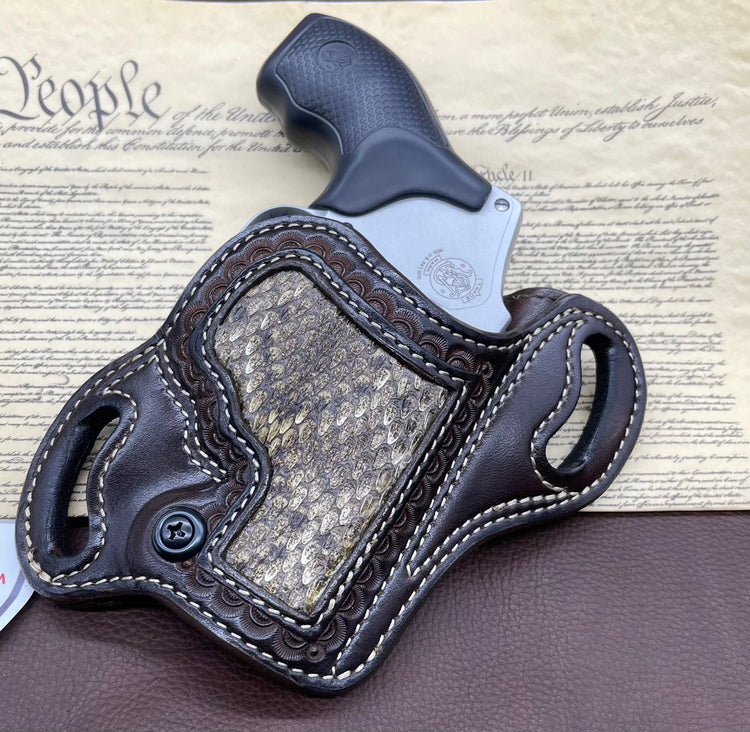 *Made to Order* LH/RH Texas Bodyguard Holster w/Genuine Snake Inlay