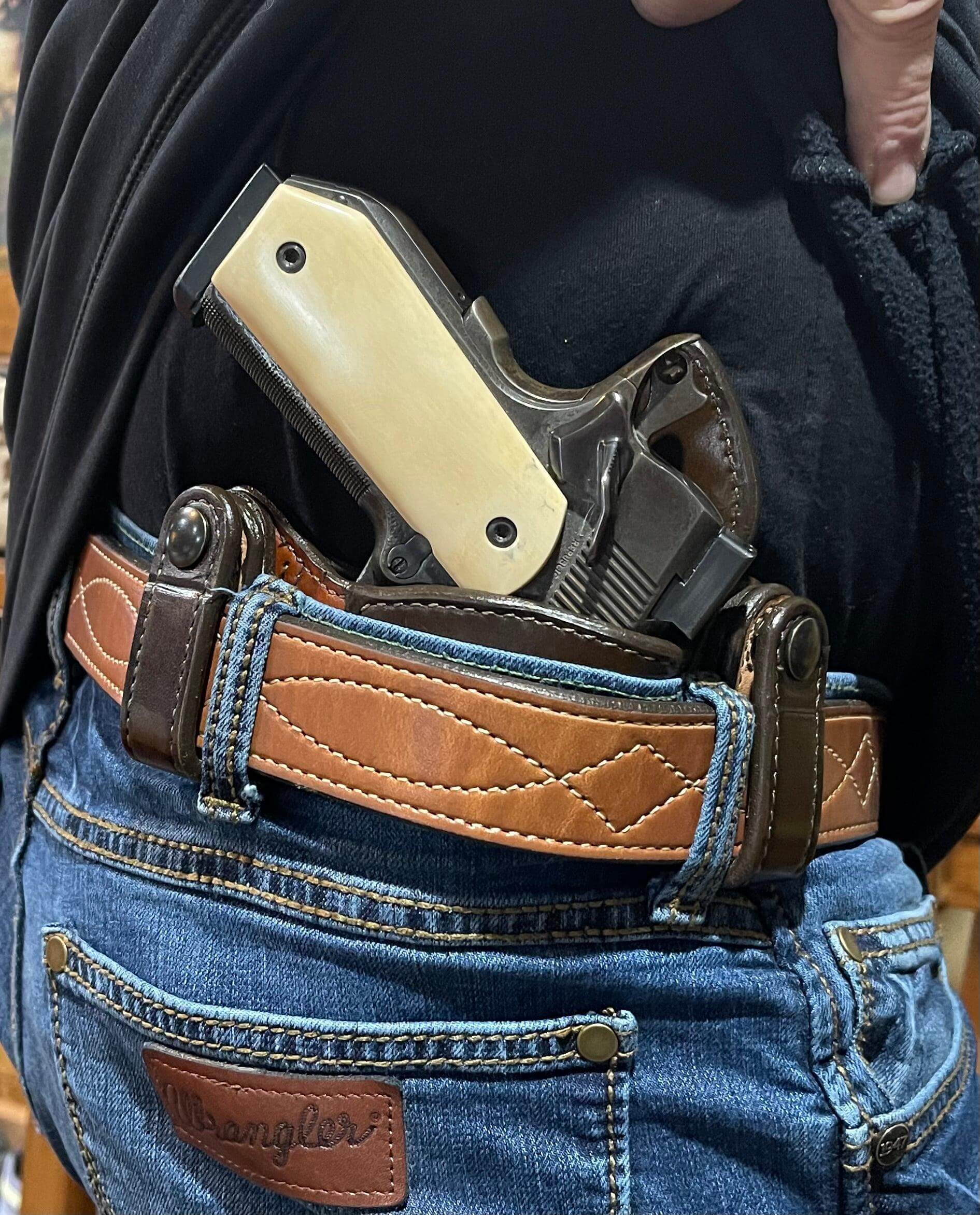 *Made to Order* LH/RH VIP IWB for 1911 Dual Belt Loop-Busted B Leather
