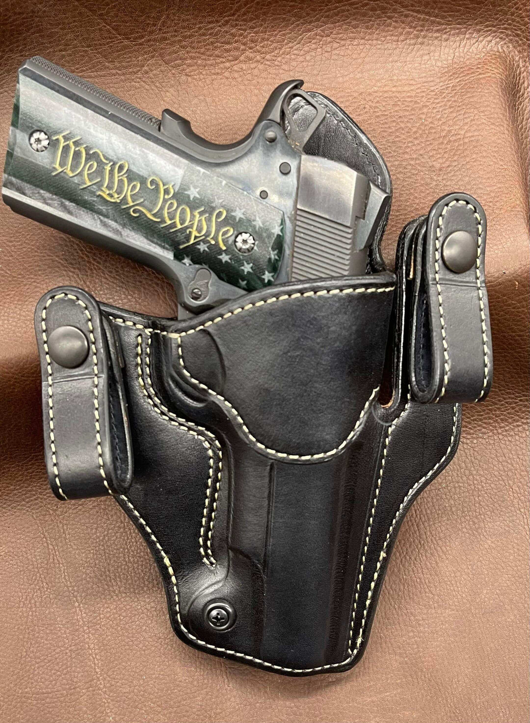 *Made to Order* LH/RH VIP IWB for 1911 Dual Belt Loop-Busted B Leather