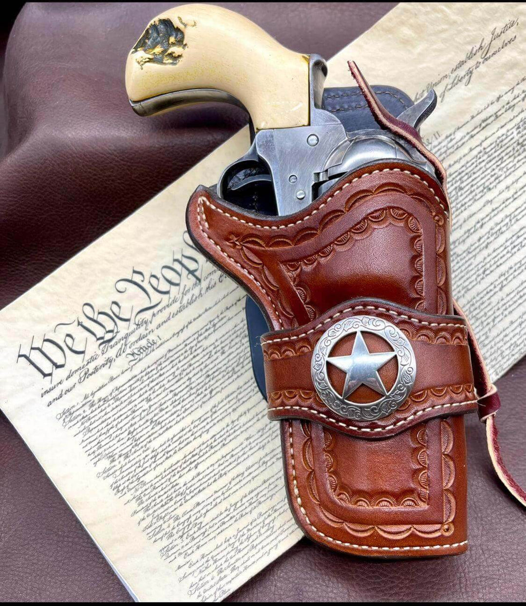 *Made to Order* LH/RH Paddle Rancher Cowboy Holster for Single Action Revolvers w/Concho