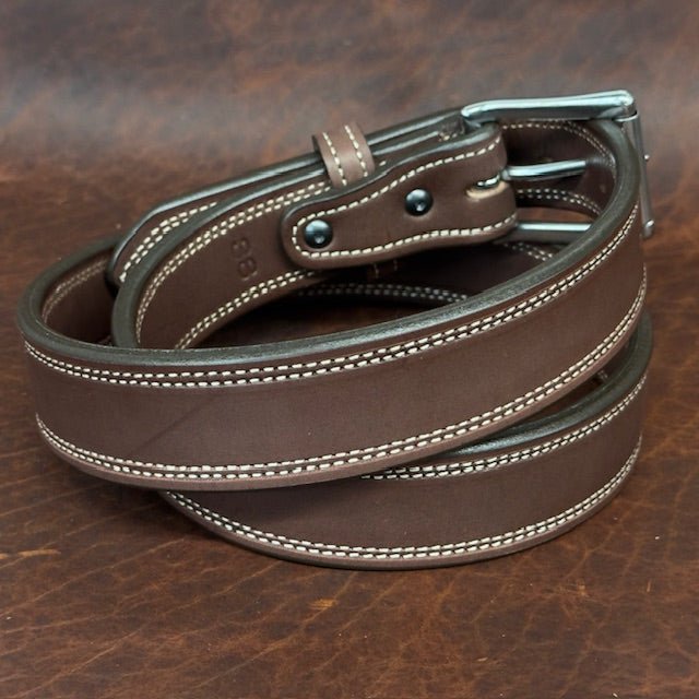 *Made to Order* Premium Leather Carry Belts Double Stitch - Busted B Leather