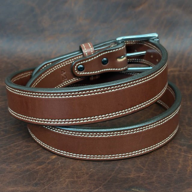 *Made to Order* Premium Leather Carry Belts Double Stitch - Busted B Leather