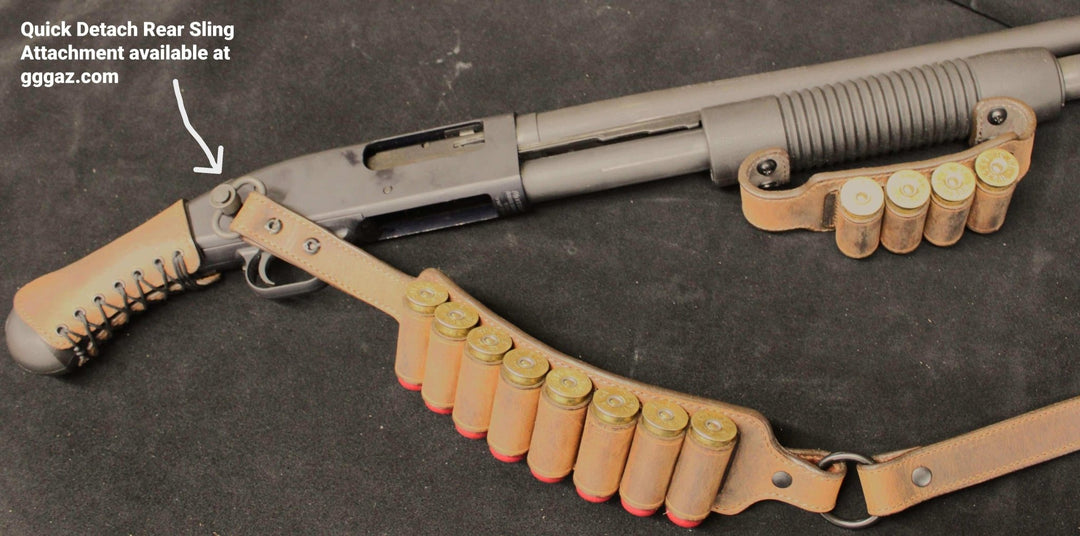 *Made to Order* Shockwave Raptor Leather Grip Wrap for Mossberg 500/590, Remington TAC 14 & 870 Shotguns Genuine Water Buffalo "Mad Max"