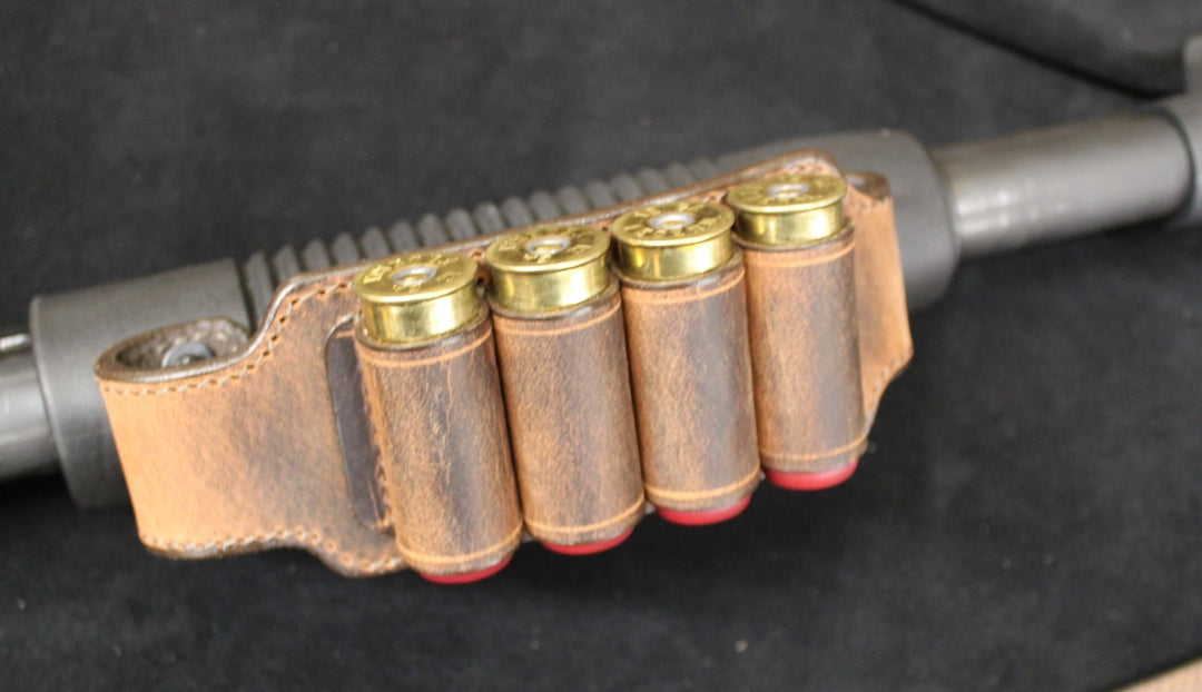 *Made to Order* Shockwave Raptor Leather Grip Wrap for Mossberg 500/590, Remington TAC 14 & 870 Shotguns Genuine Water Buffalo "Mad Max"