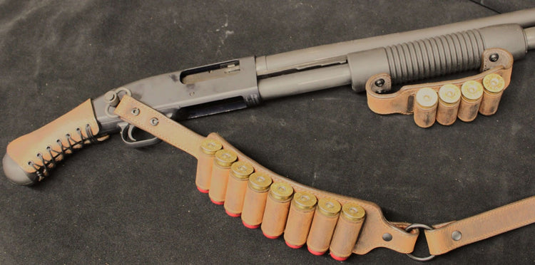 *Made to Order* Shockwave Raptor Leather Grip Wrap for Mossberg 500/590, Remington TAC 14 & 870 Shotguns Genuine Water Buffalo "Mad Max"