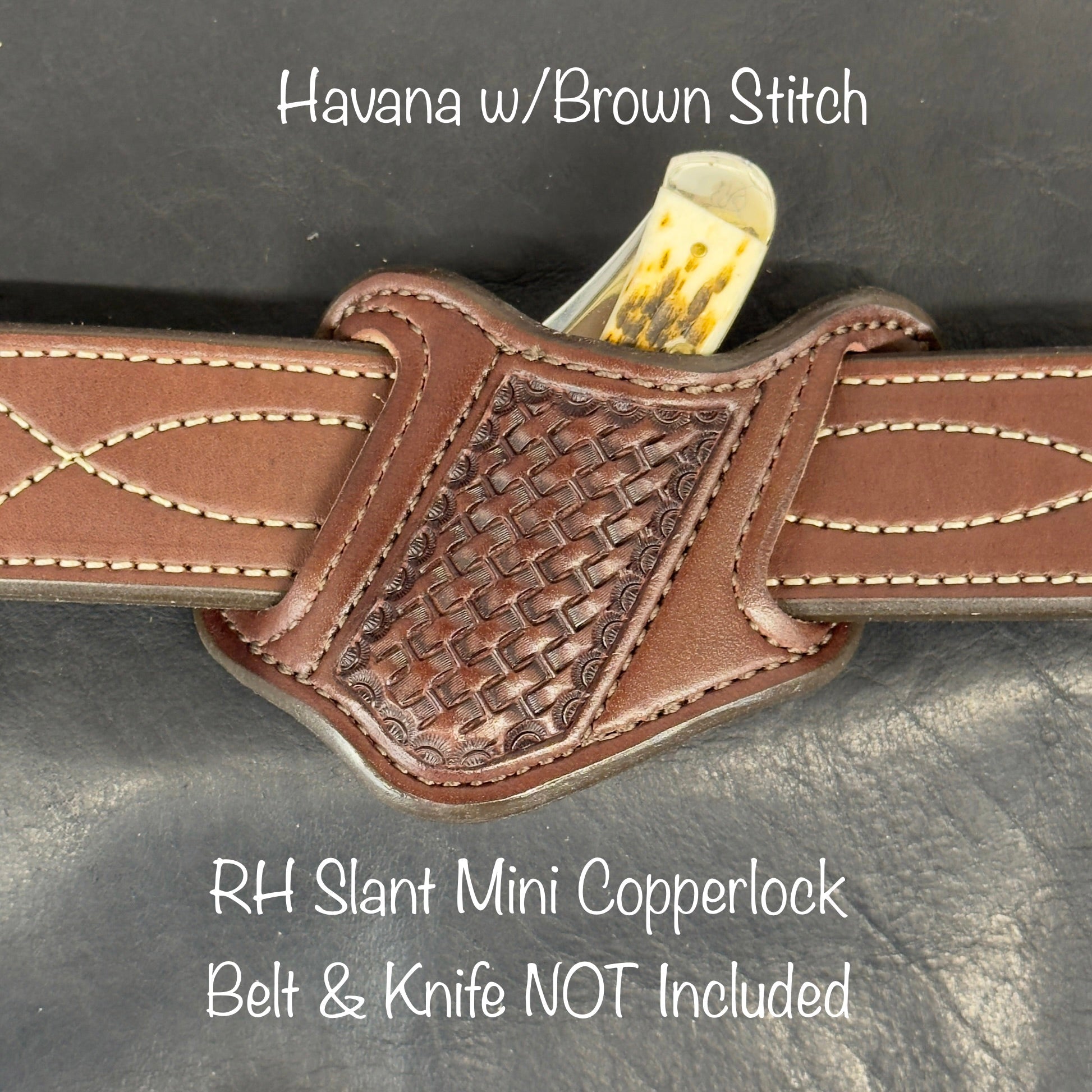 *Made to Order* Slant Knife Sheath for Mini CopperLock or Mini Trapper - Busted B Leather