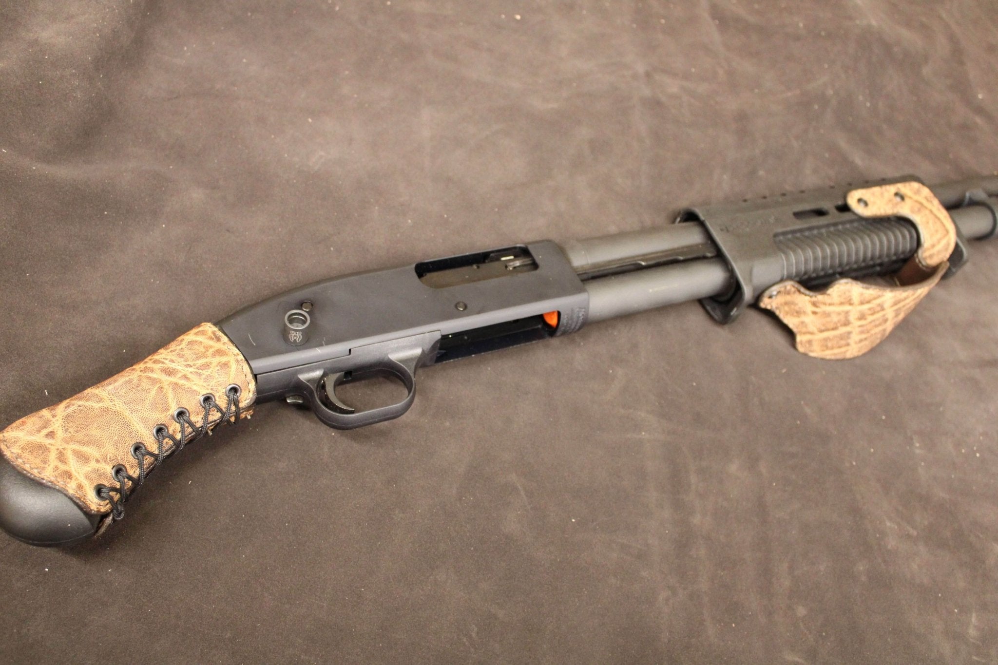 *Made to Order* Tactical Exotic Leather Grip Wrap - Fits Mossberg Raptor-Style & Remington Shotguns