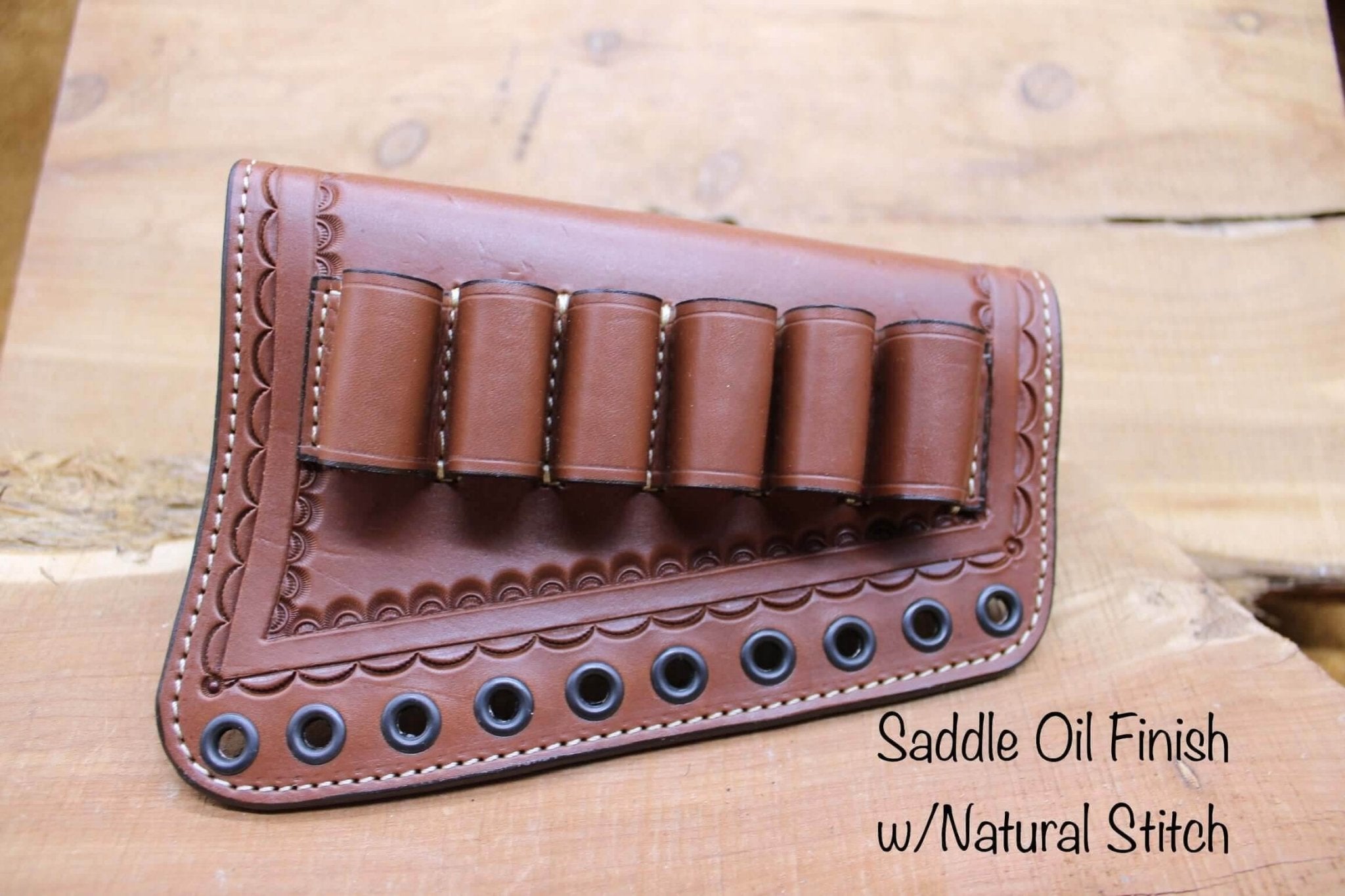 *Made to Order* Tooled Leather Butt-Cover w/12 Gauge Loops for Coach Gun Double Barrel