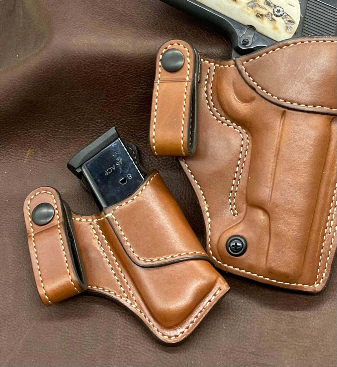 *Made to Order* VIP IWB Single Mag Pouch for 1911-Busted B Leather