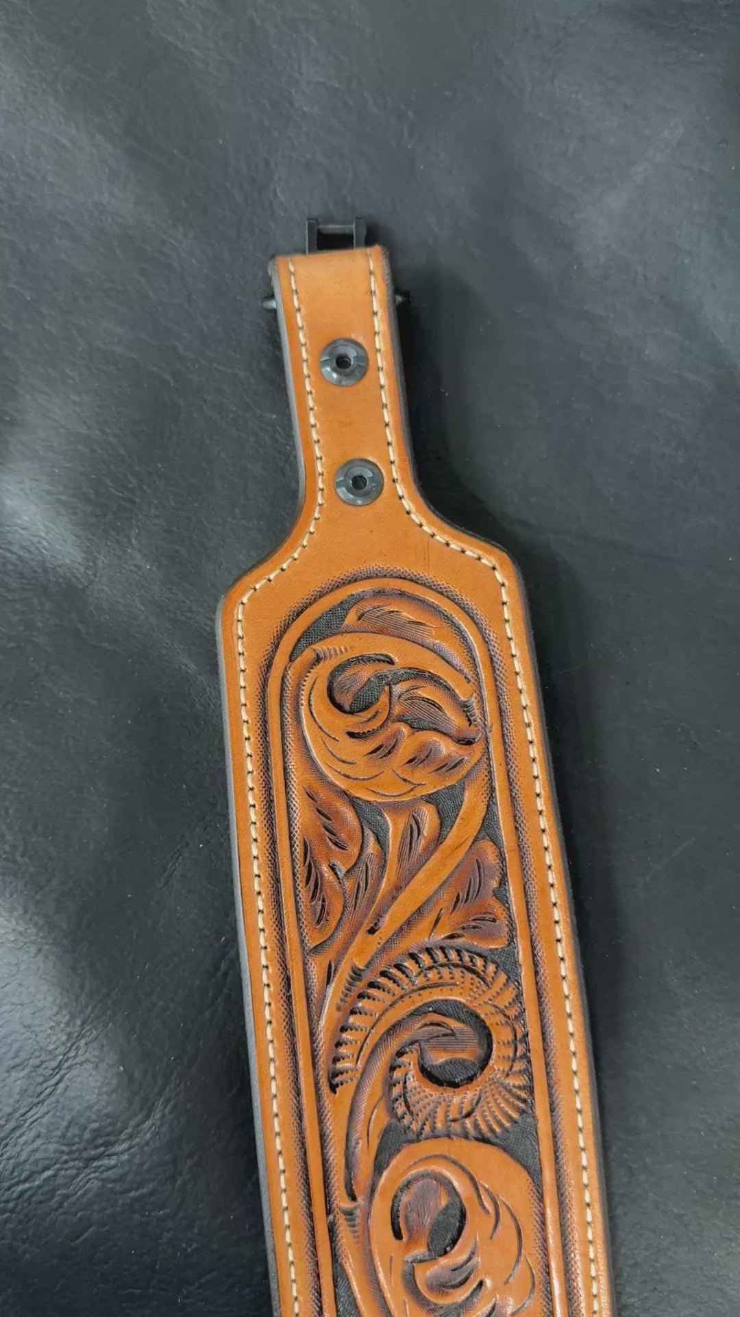 *In Stock* Hand Carved Floral Leather Rifle Sling
