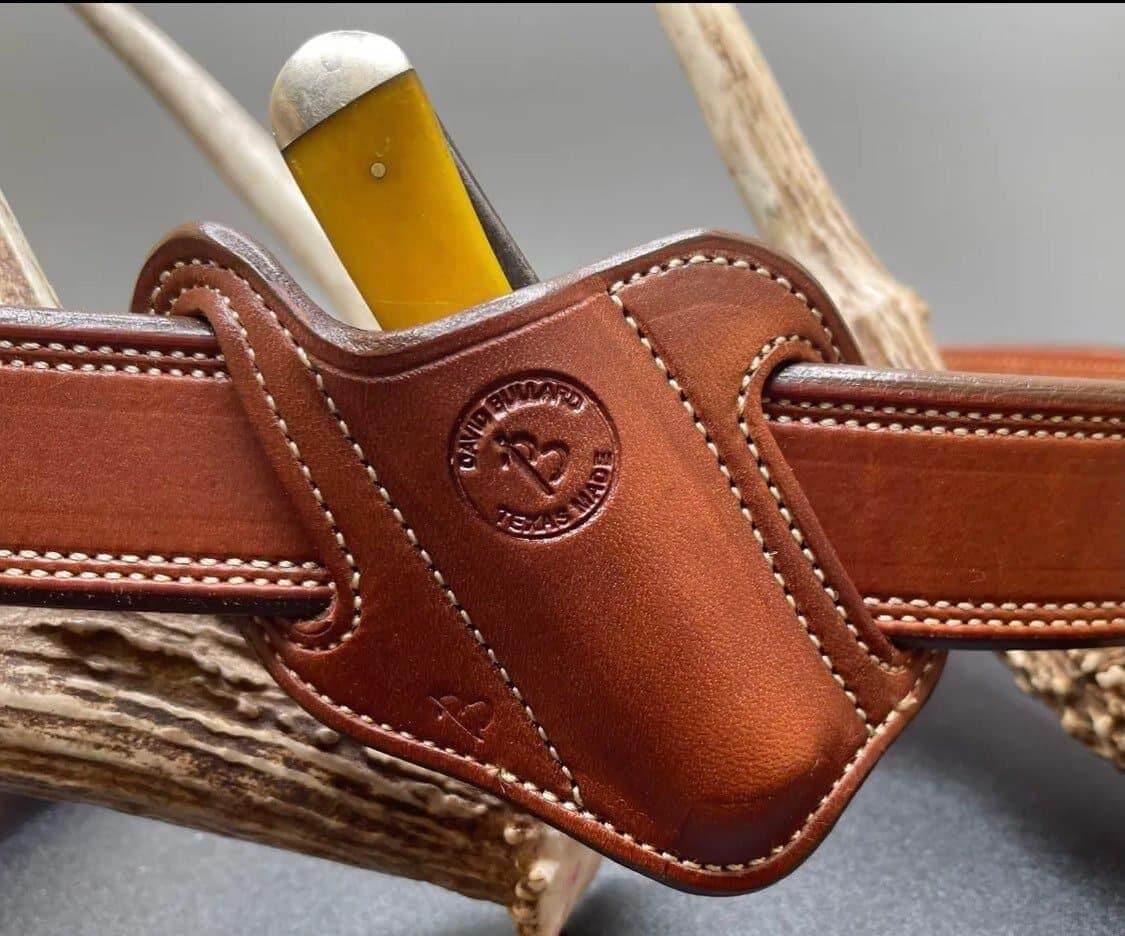 *Made to Order* Slant Knife Sheath for a Case 2 blade Trapper Knife-Busted B Leather