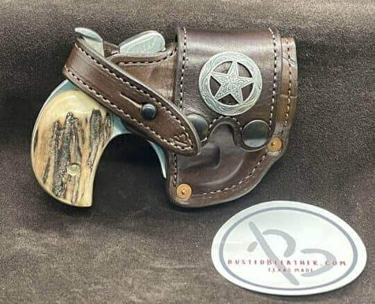 *In Stock* RH Sidewinder Bond Arms 3” Ranger Star Concho in Chocolate w/Brown Stitch-Busted B Leather