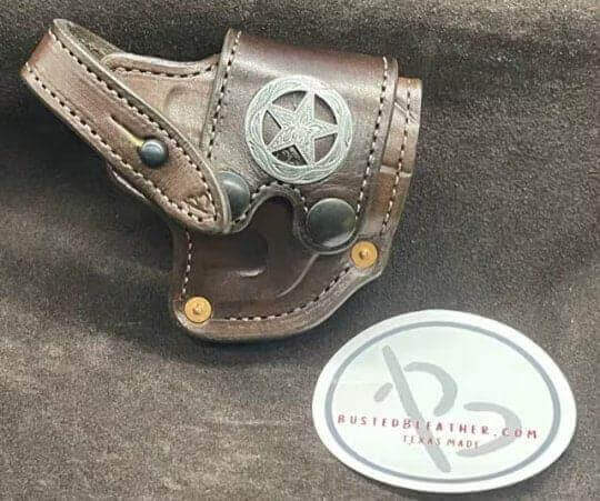 *In Stock* RH Sidewinder Bond Arms 3” Ranger Star Concho in Chocolate w/Brown Stitch-Busted B Leather