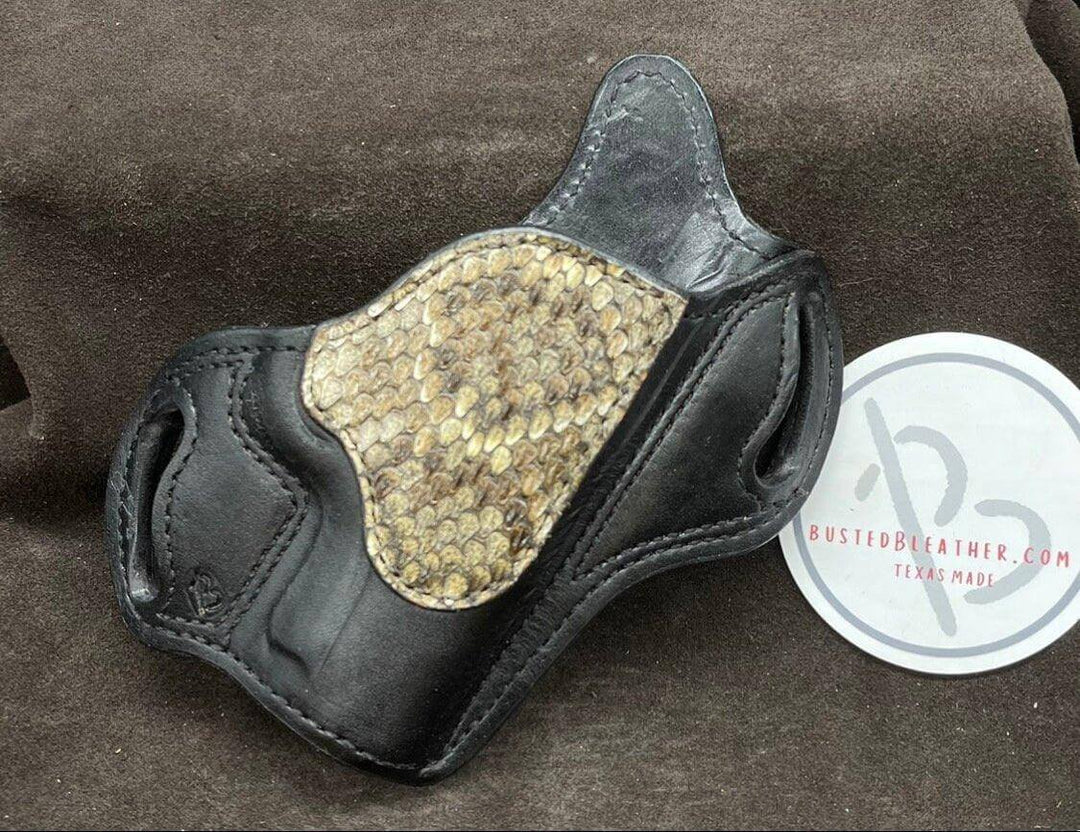 *In Stock* RH Texas Bodyguard Kimber Micro 9 Black w/Rattlesnake Trim-Busted B Leather